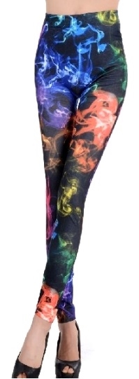 Farverige røg leggings
